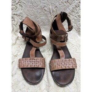 Roan Lyssa Women Gladiator Sandal sz 9.5 Leather Epica Brown Bed Stu Zipper